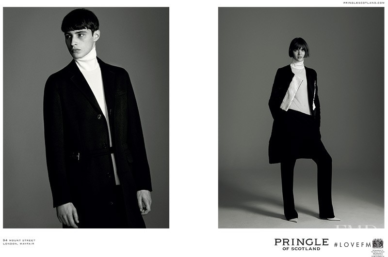 Sam Rollinson featured in  the Pringle of Scotland advertisement for Autumn/Winter 2014