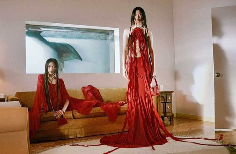 Sijia Kang featured in  the Blumarine advertisement for Spring/Summer 2023