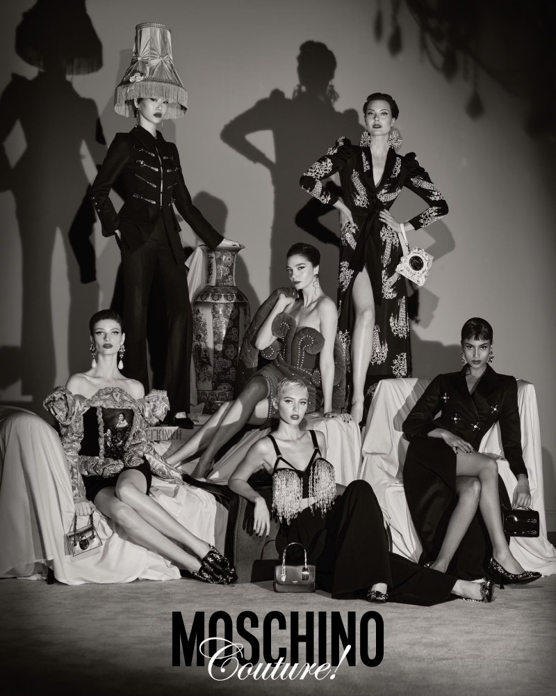 Imaan Hammam featured in  the Moschino advertisement for Autumn/Winter 2022