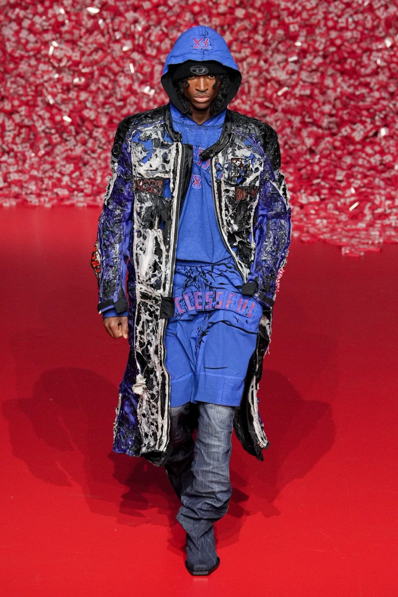 Alton Mason featured in  the Diesel fashion show for Autumn/Winter 2023