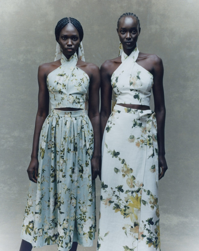 Anok Marial featured in  the Erdem lookbook for Holiday 2023