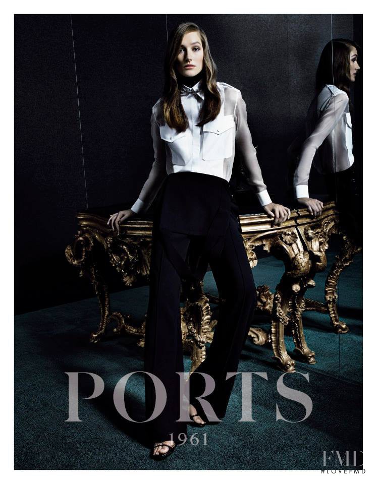 Joséphine Le Tutour featured in  the Ports 1961 advertisement for Autumn/Winter 2014