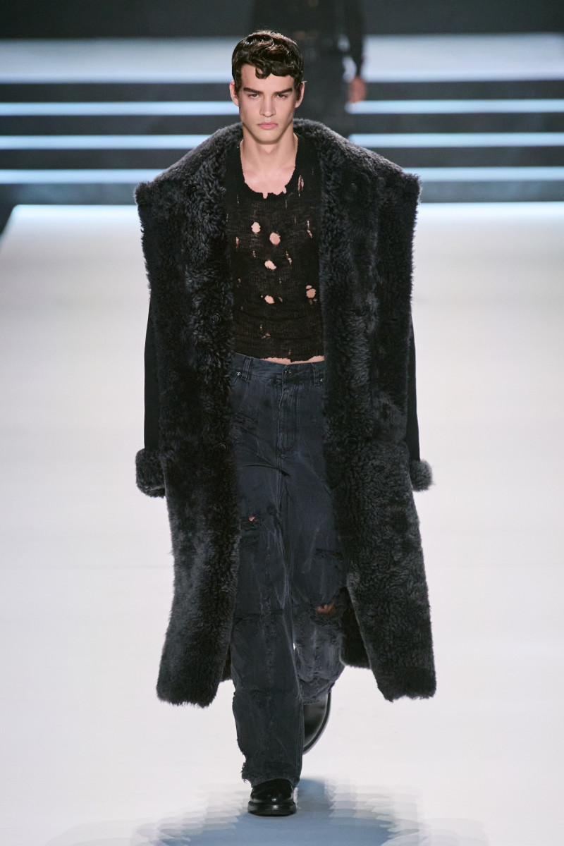 Andreas Athanasopoulos featured in  the Dolce & Gabbana fashion show for Autumn/Winter 2023