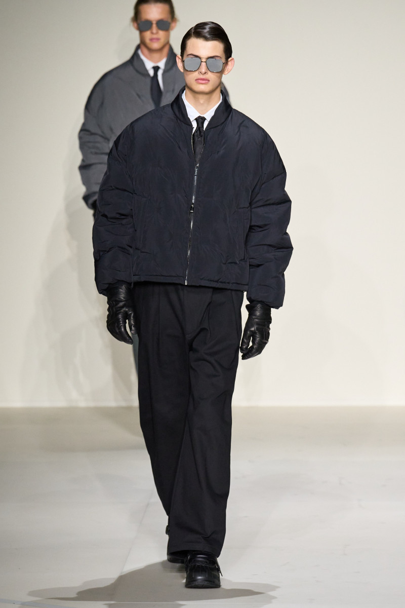 Mark Vanderloo Jr. featured in  the Emporio Armani fashion show for Autumn/Winter 2023