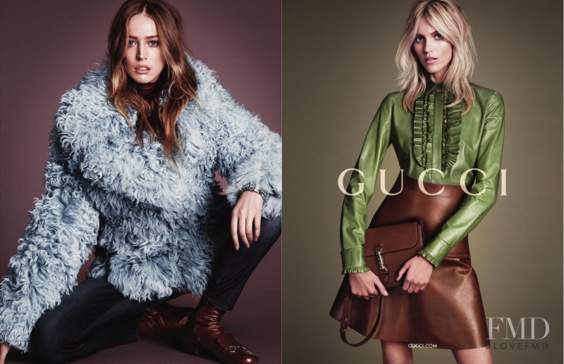 Anja Rubik featured in  the Gucci advertisement for Autumn/Winter 2014