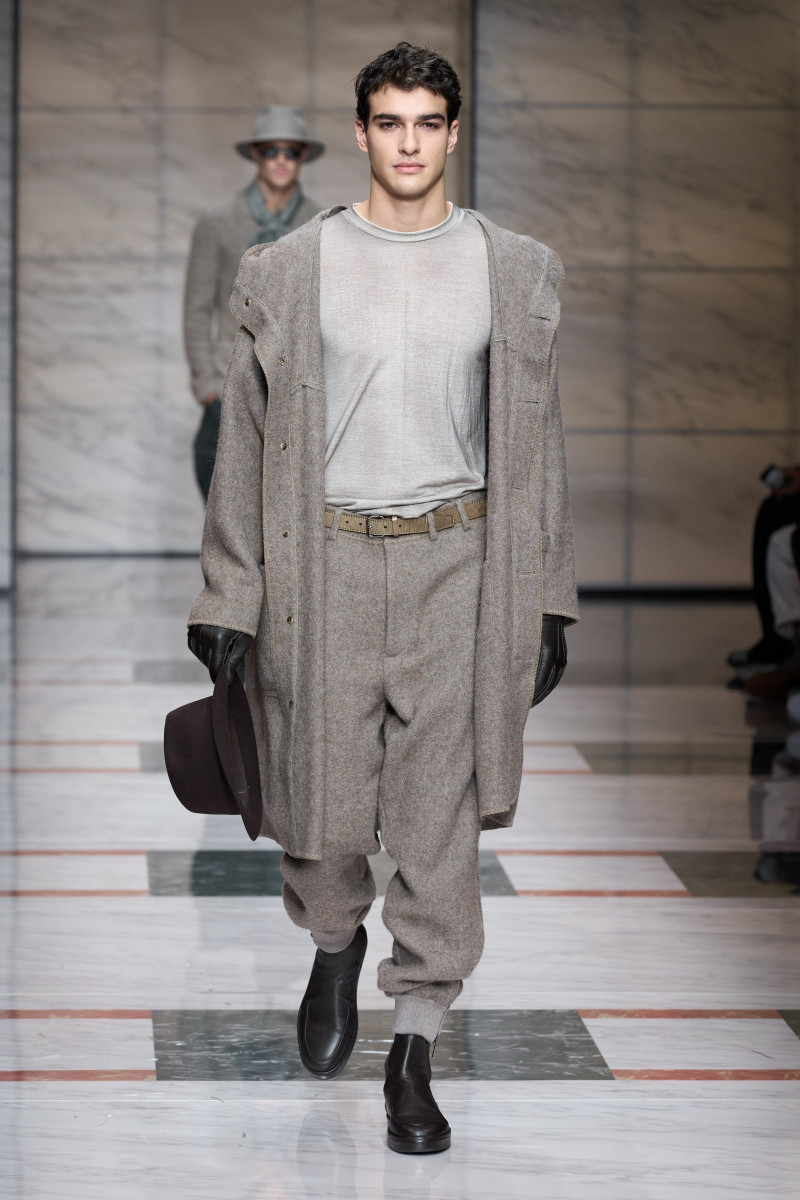 Vuk Zivkovic featured in  the Giorgio Armani fashion show for Autumn/Winter 2023