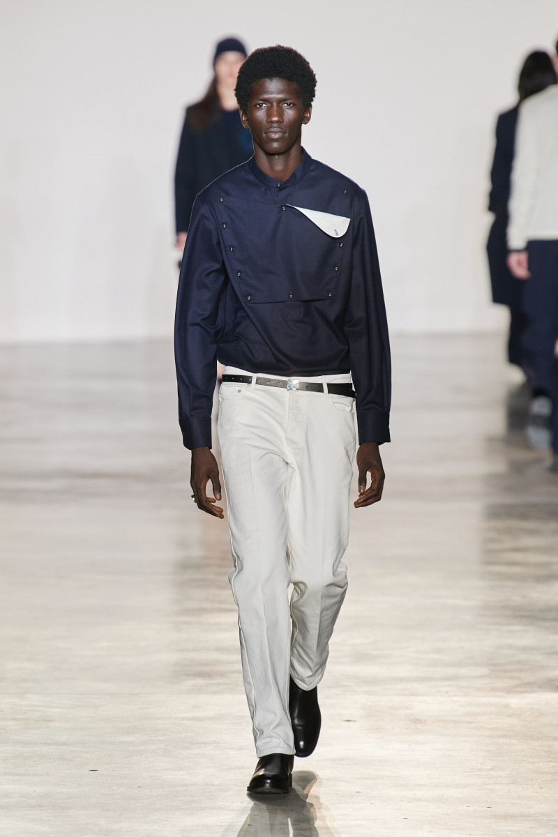 Moustapha Sy featured in  the Officine Generale fashion show for Autumn/Winter 2023