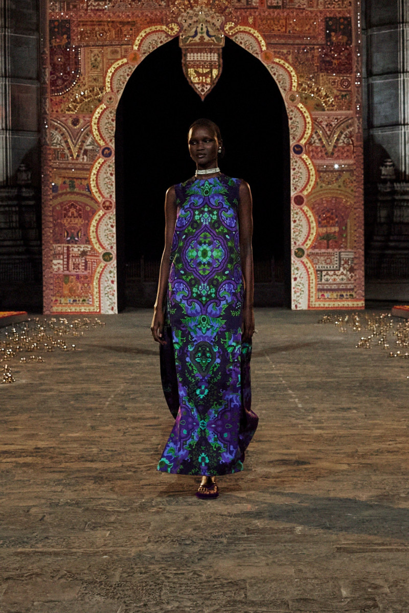 Abeny Nhial featured in  the Christian Dior fashion show for Pre-Fall 2023
