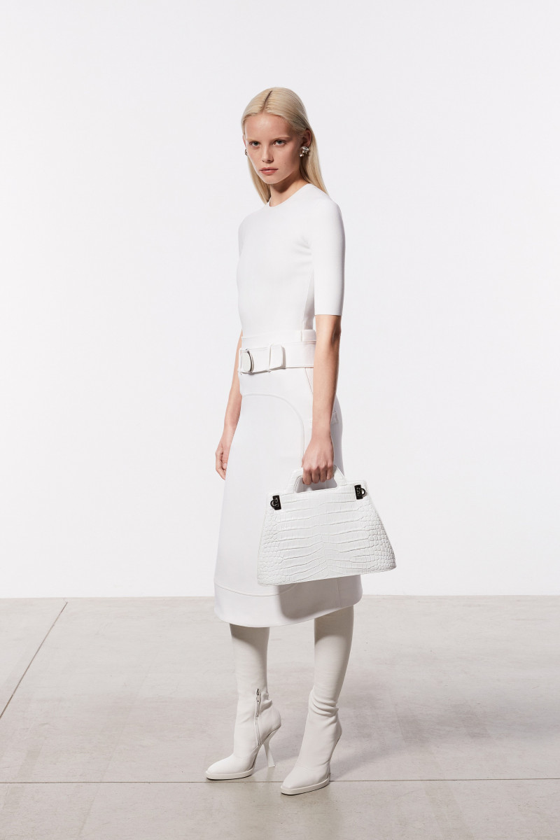 Tara Halliwell featured in  the Salvatore Ferragamo lookbook for Pre-Fall 2023