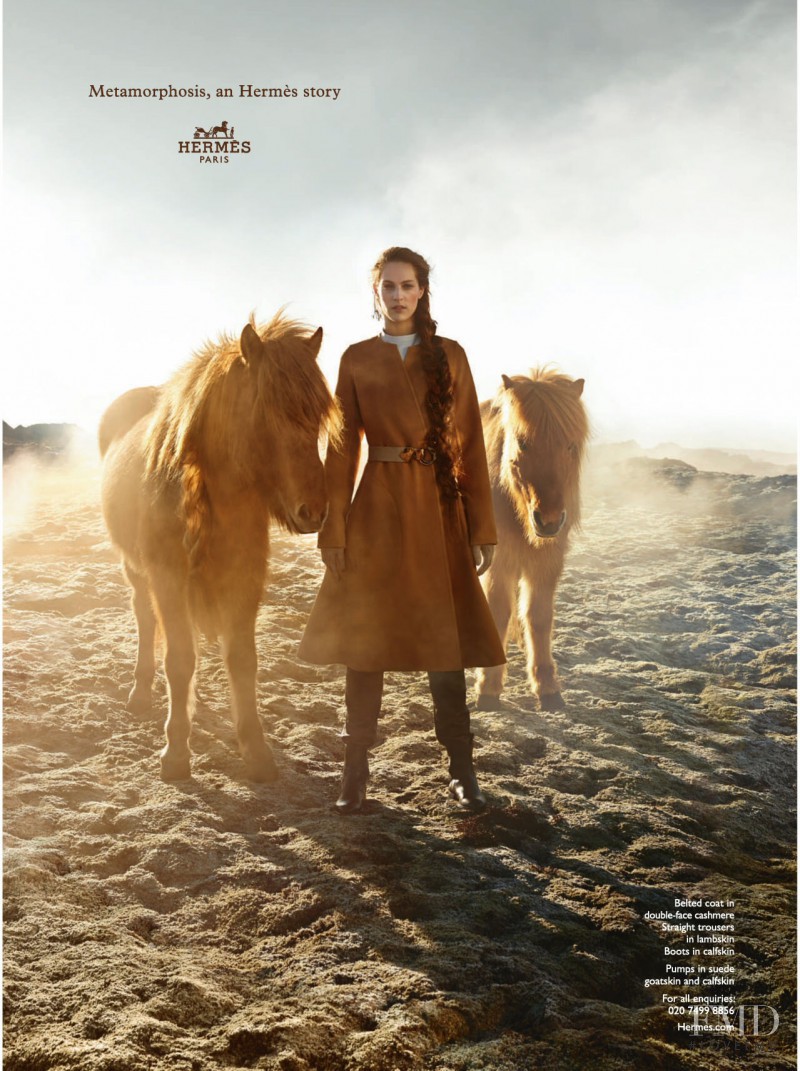 Othilia Simon featured in  the Hermès advertisement for Autumn/Winter 2014