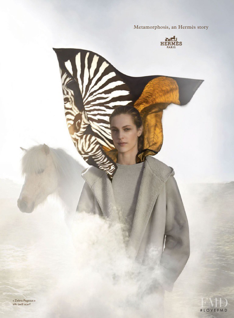 Othilia Simon featured in  the Hermès advertisement for Autumn/Winter 2014