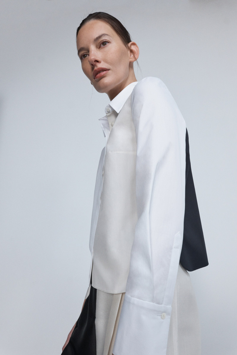 Amanda Murphy featured in  the Nellie Partow lookbook for Pre-Fall 2023