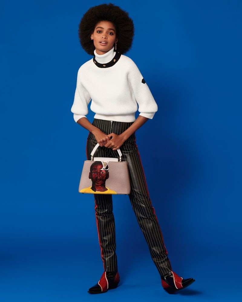 Blesnya Minher featured in  the Louis Vuitton Artycap advertisement for Winter 2020