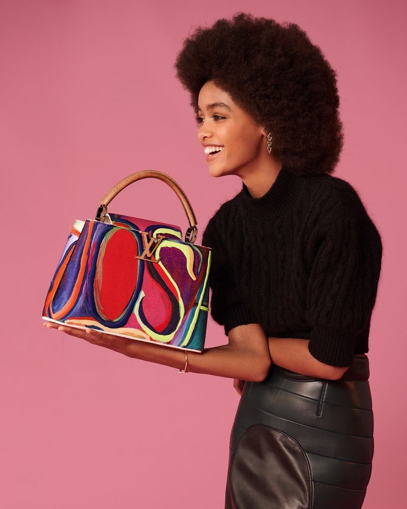 Blesnya Minher featured in  the Louis Vuitton Artycap advertisement for Winter 2020