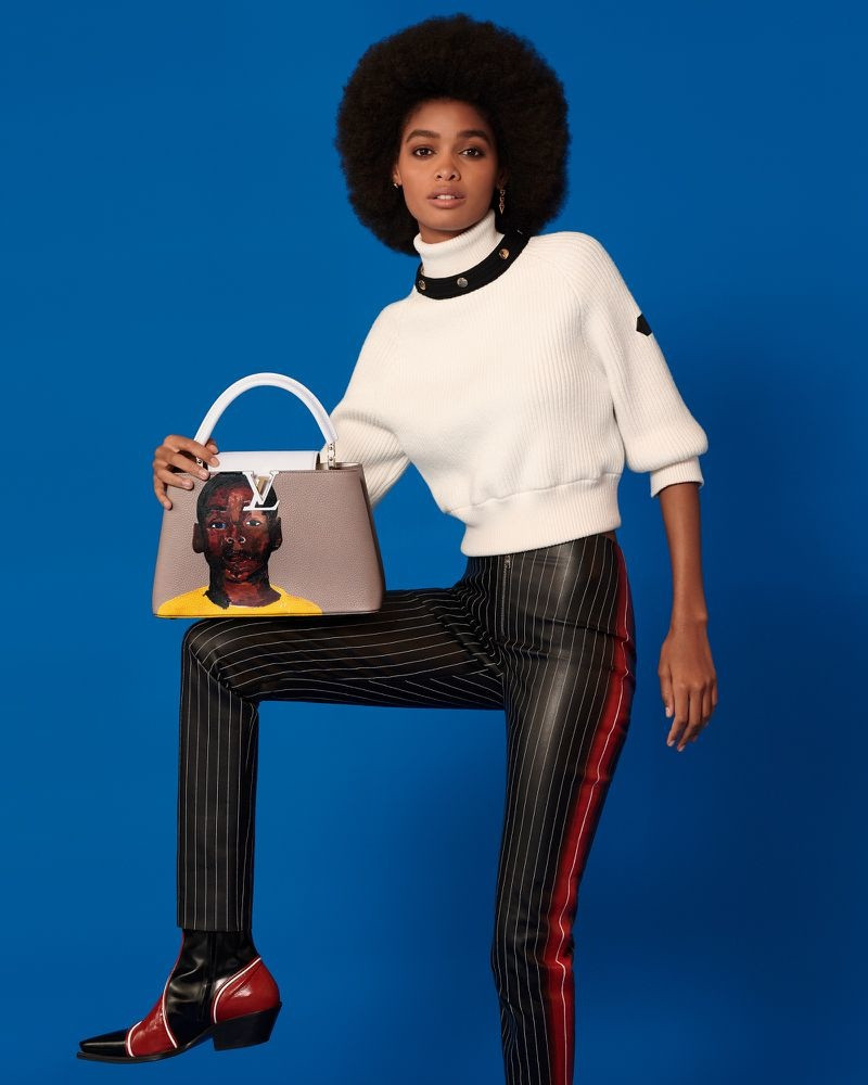 Blesnya Minher featured in  the Louis Vuitton Artycap advertisement for Winter 2020