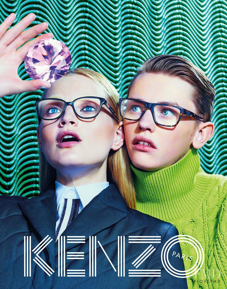 Guinevere van Seenus featured in  the Kenzo advertisement for Autumn/Winter 2014