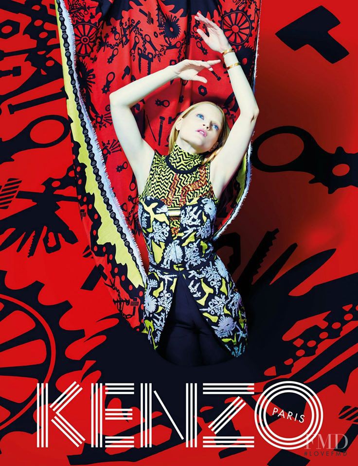 Guinevere van Seenus featured in  the Kenzo advertisement for Autumn/Winter 2014