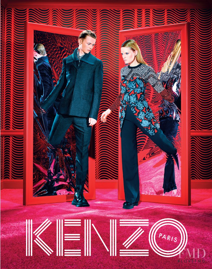 Guinevere van Seenus featured in  the Kenzo advertisement for Autumn/Winter 2014