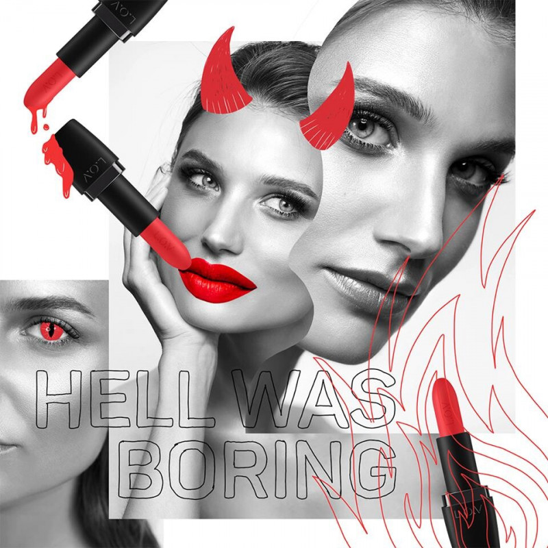 Angeline Suppiger featured in  the Lov Cosmetics advertisement for Autumn/Winter 2019