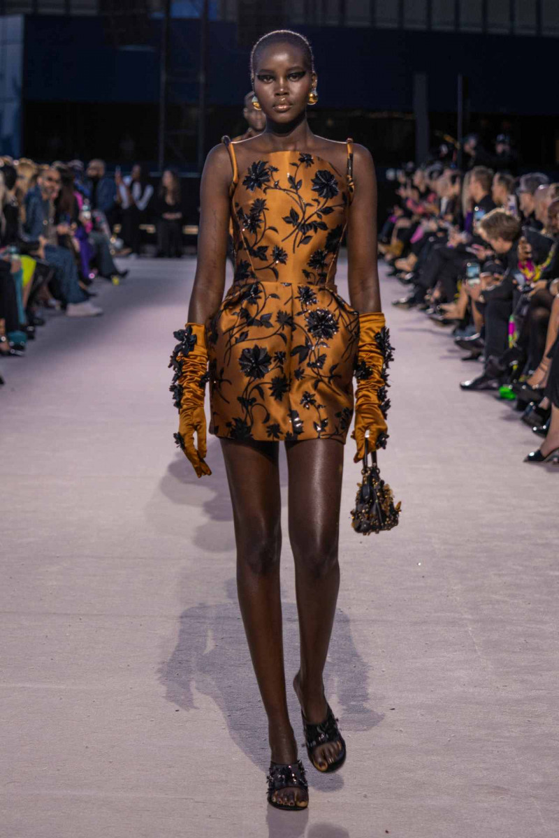 Adut Akech Bior featured in  the Versace fashion show for Autumn/Winter 2023