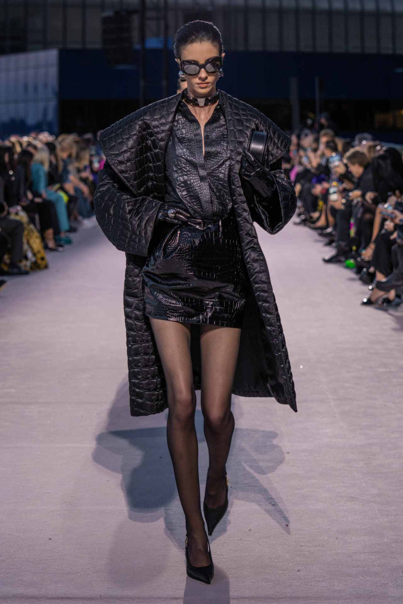 Lucy Markovic featured in  the Versace fashion show for Autumn/Winter 2023