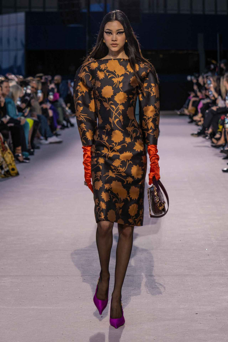 Mika Schneider featured in  the Versace fashion show for Autumn/Winter 2023