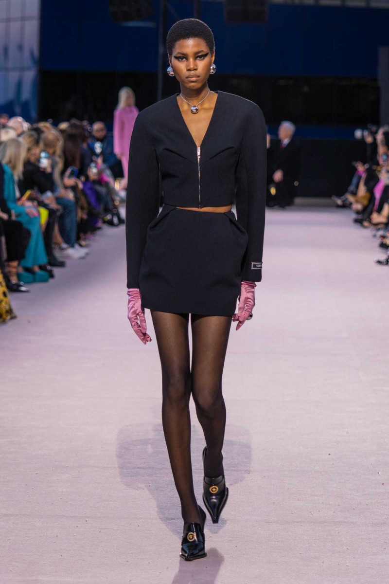 Victoria Fawole featured in  the Versace fashion show for Autumn/Winter 2023