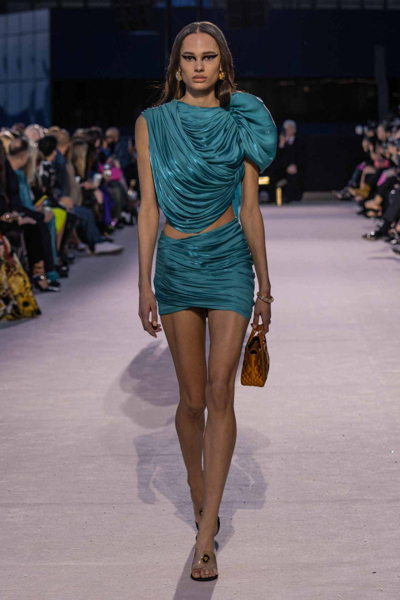 Annemary Aderibigbe featured in  the Versace fashion show for Autumn/Winter 2023