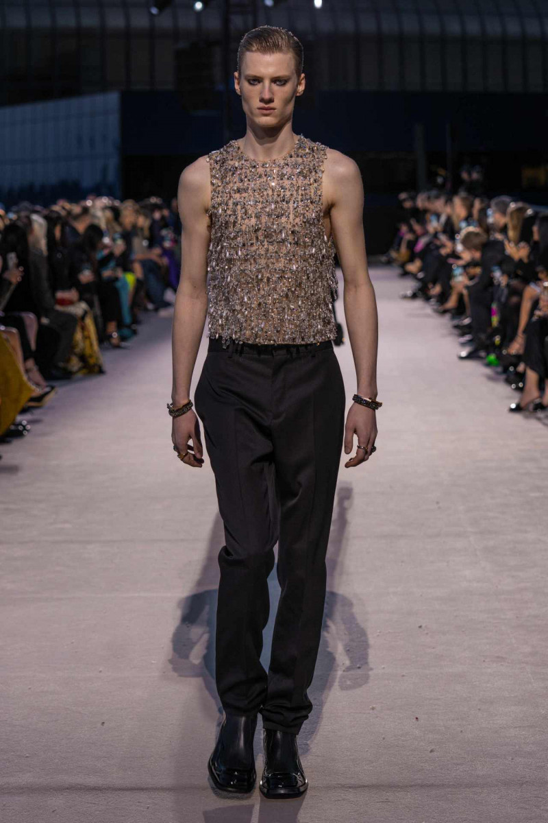 Braien Vaiksaar featured in  the Versace fashion show for Autumn/Winter 2023
