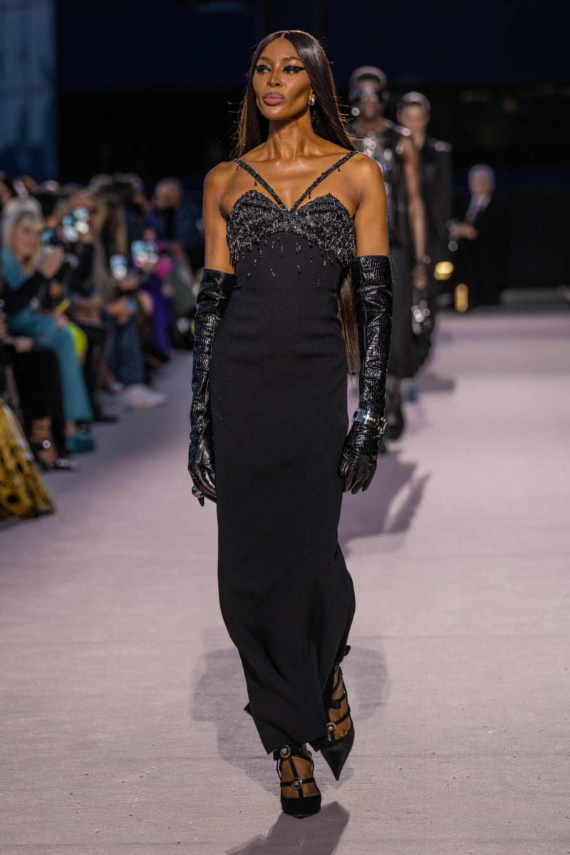 Naomi Campbell featured in  the Versace fashion show for Autumn/Winter 2023