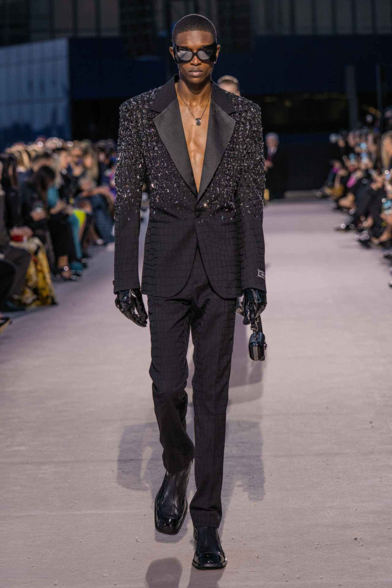 Malik Anderson featured in  the Versace fashion show for Autumn/Winter 2023