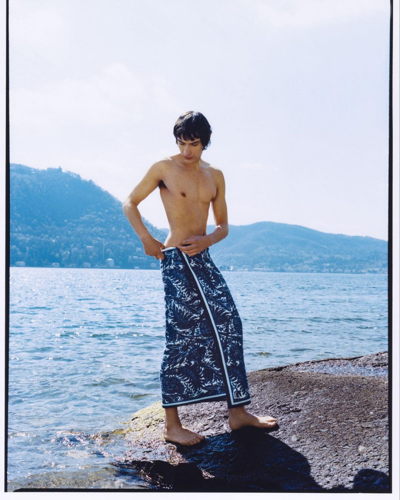 Valerio Maccario featured in  the Etro advertisement for Summer 2023