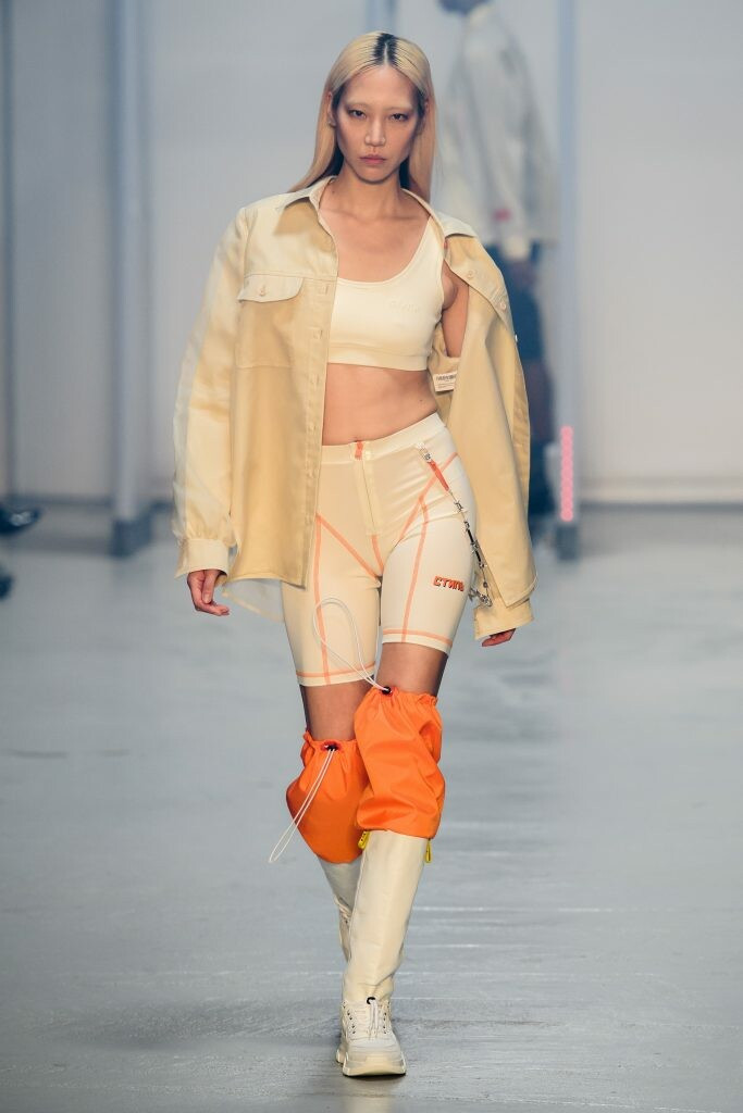 Soo Joo Park featured in  the Heron Preston fashion show for Autumn/Winter 2019