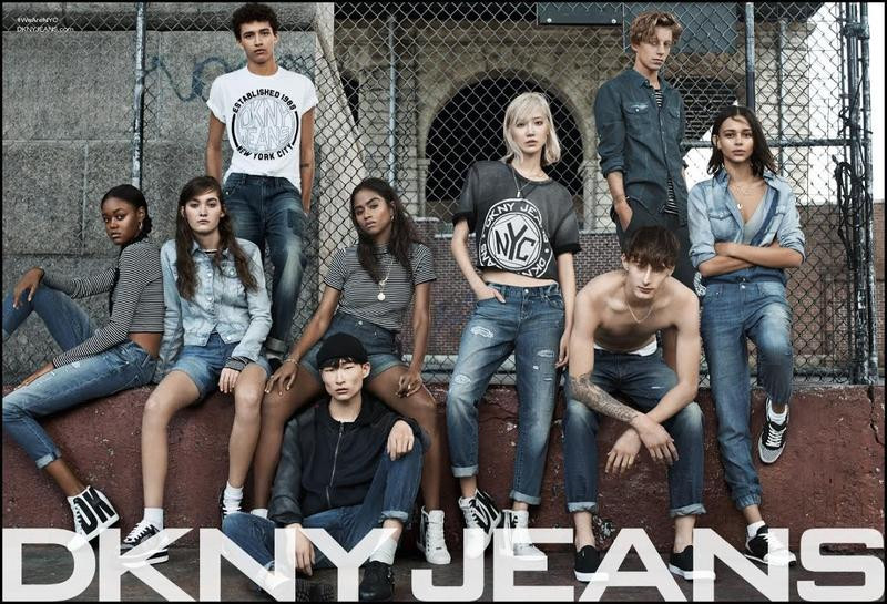 Binx Walton featured in  the DKNY Jeans advertisement for Spring/Summer 2015