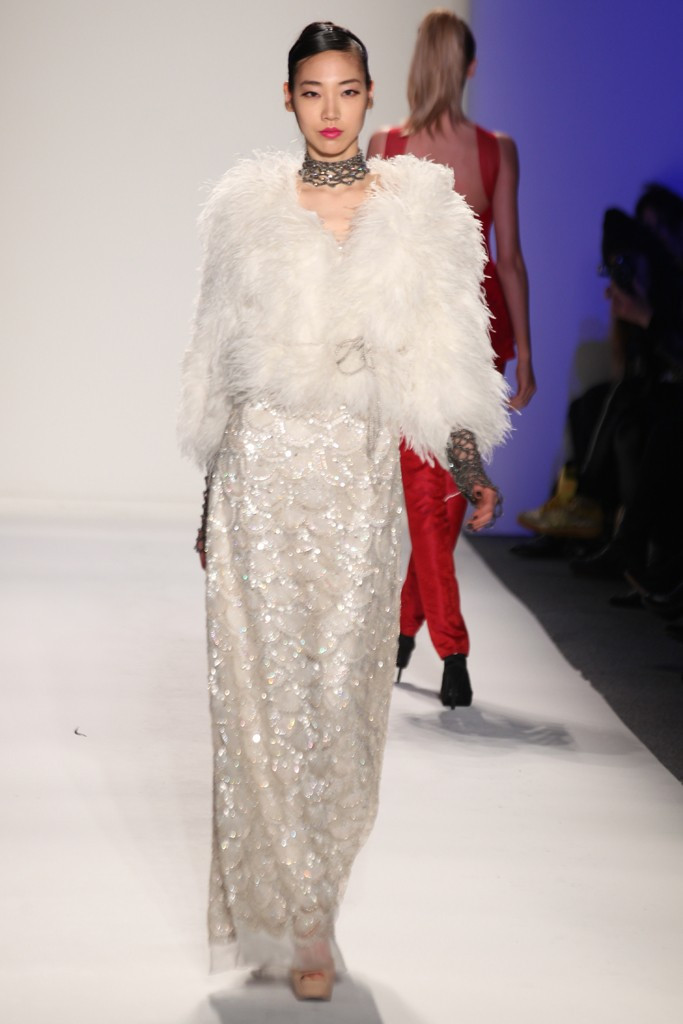 Soo Joo Park featured in  the Joanna Mastroianni fashion show for Autumn/Winter 2012