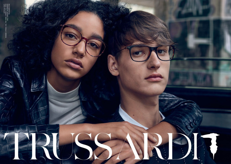 Damaris Goddrie featured in  the Trussardi Eyewear advertisement for Spring/Summer 2018