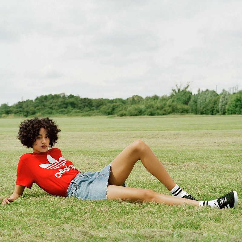 Damaris Goddrie featured in  the Adidas Originals Trefoil Capsule Collection advertisement for Fall 2016
