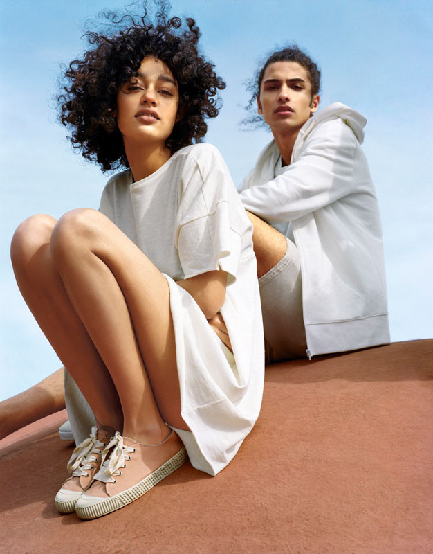 Damaris Goddrie featured in  the Pull & Bear advertisement for Spring/Summer 2018