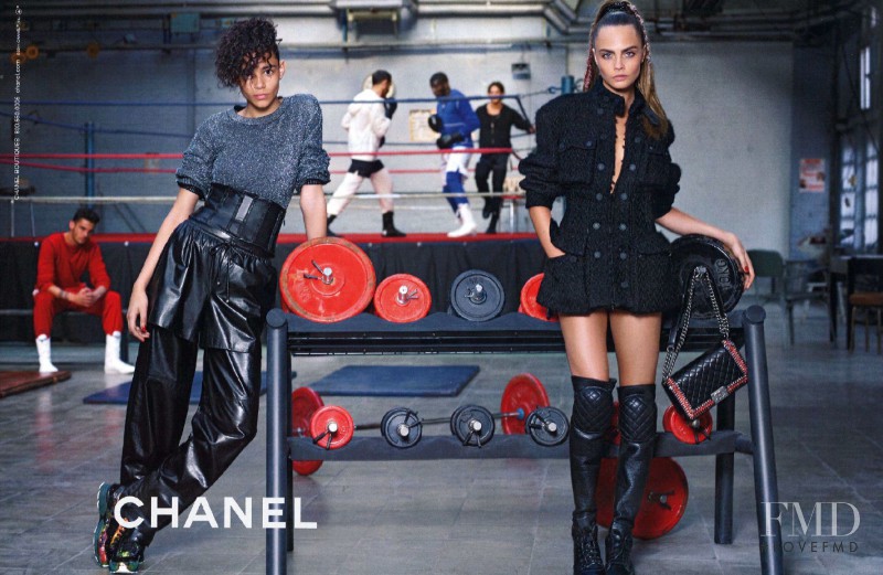 Binx Walton featured in  the Chanel advertisement for Autumn/Winter 2014