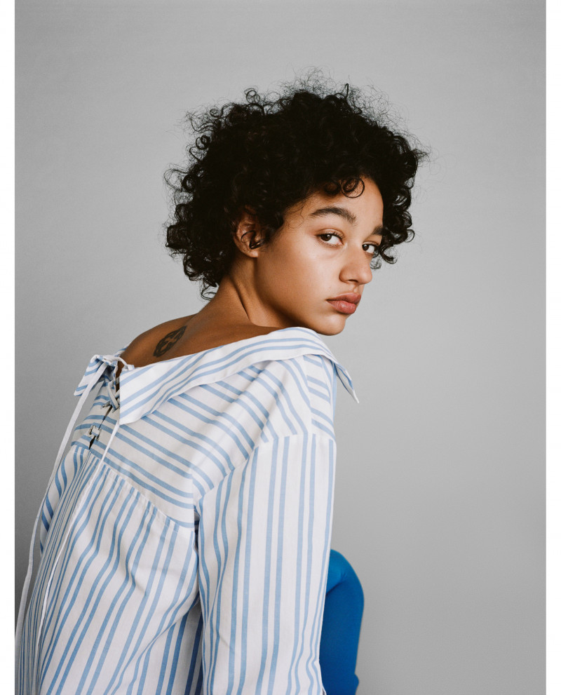 Damaris Goddrie featured in  the Zara lookbook for Pre-Spring 2018