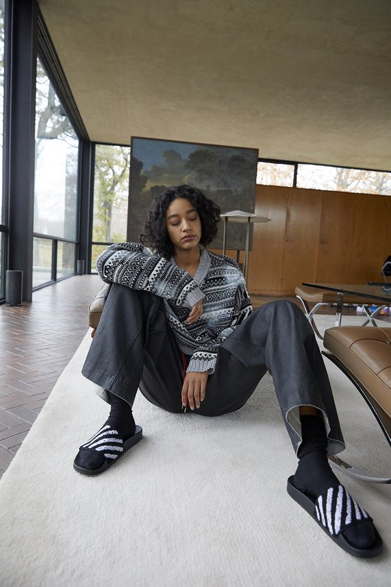 Damaris Goddrie featured in  the Off-White Glass House lookbook for Pre-Fall 2018