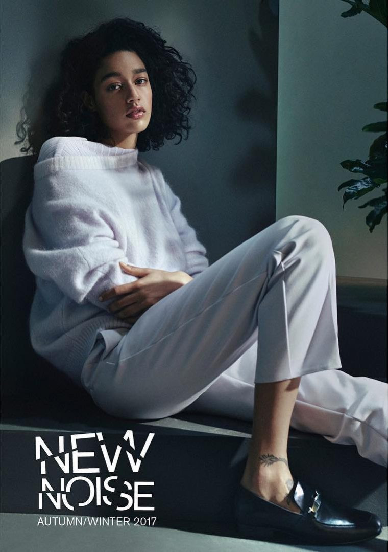 Damaris Goddrie featured in  the Tiger of Sweden advertisement for Autumn/Winter 2017