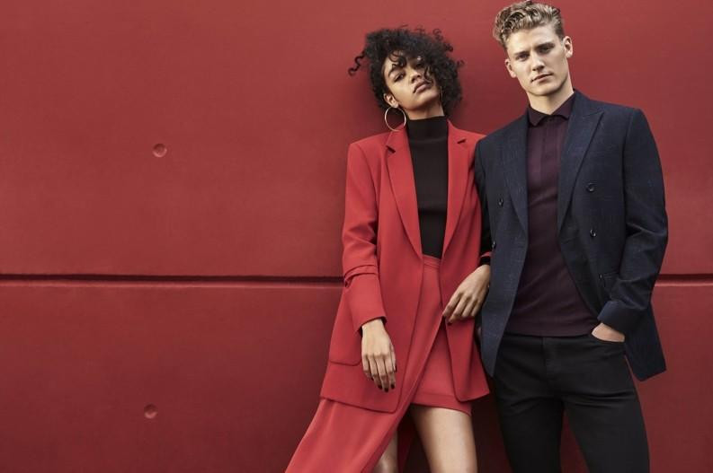 Damaris Goddrie featured in  the River Island advertisement for Autumn/Winter 2017