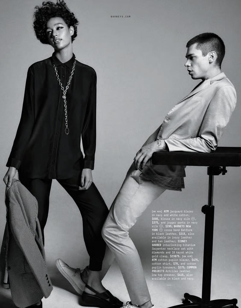Damaris Goddrie featured in  the Barneys New York Woman The Window advertisement for Spring 2016