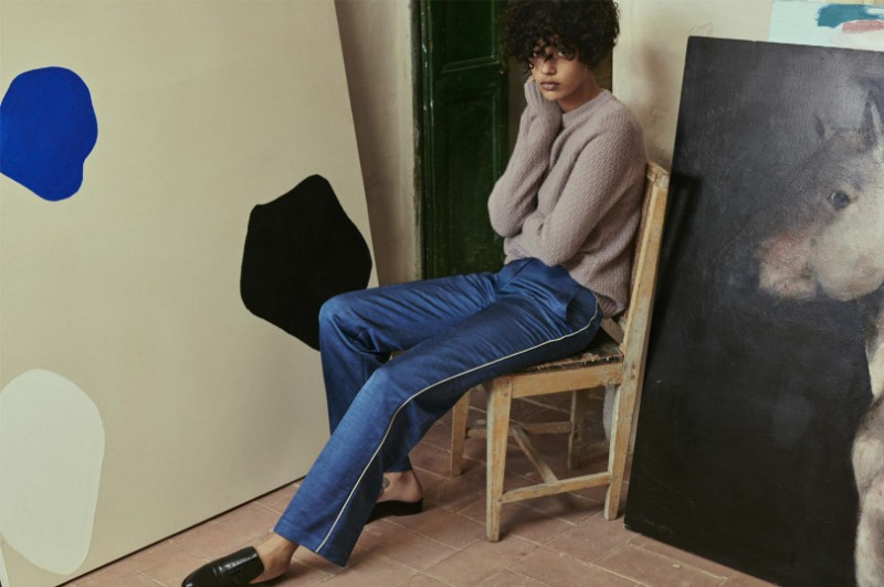 Damaris Goddrie featured in  the M. Martin advertisement for Pre-Fall 2016