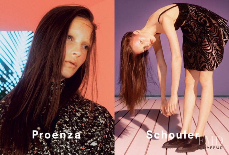 Julia Bergshoeff featured in  the Proenza Schouler advertisement for Autumn/Winter 2014