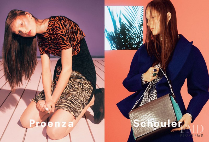 Julia Bergshoeff featured in  the Proenza Schouler advertisement for Autumn/Winter 2014