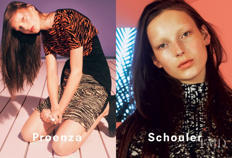 Julia Bergshoeff featured in  the Proenza Schouler advertisement for Autumn/Winter 2014