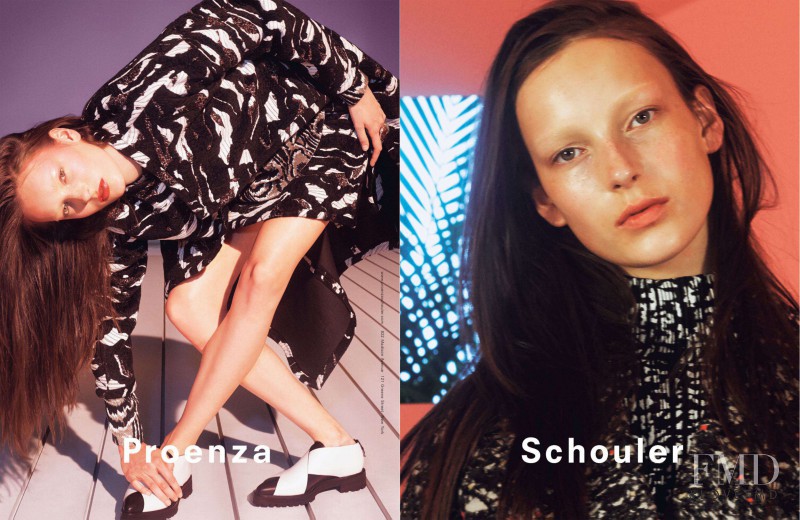 Julia Bergshoeff featured in  the Proenza Schouler advertisement for Autumn/Winter 2014