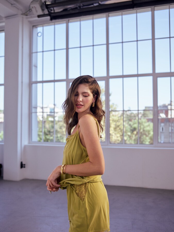 Angelina Pirtskhalava featured in  the House of Silk catalogue for Spring/Summer 2021